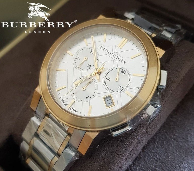  Shop Authentic Burberry The City White Dial Two Tone Steel Strap Watch for Men - BU9751 - Luxxuri
