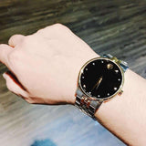  Shop Authentic Movado Museum Classic Diamonds Black Dial Two Tone Steel Strap Watch For Men - 0606879 - Luxxuri