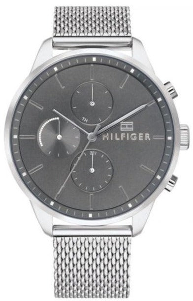  Shop Authentic Tommy Hilfiger Chase Quartz Grey Dial Silver Mesh Bracelet Watch For Men - 1791484 - Luxxuri