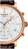  Shop Authentic Tissot Carson Premium Chronograph White Dial Brown Leather Strap Watch For Men - T122.417.36.011.00 - Luxxuri