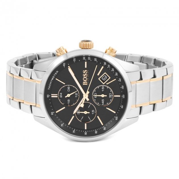  Shop Authentic Hugo Boss Grand Prix Black Dial Two Tone Steel Strap Watch for Men - 1513473 - Luxxuri