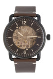  Shop Authentic Fossil Commuter Automatic Black Dial Brown Leather Strap Watch for Men - ME3158 - Luxxuri