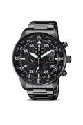 Citizen Sports Eco Drive Black Dial Black Steel Strap Watch For Men - CA0695-84E