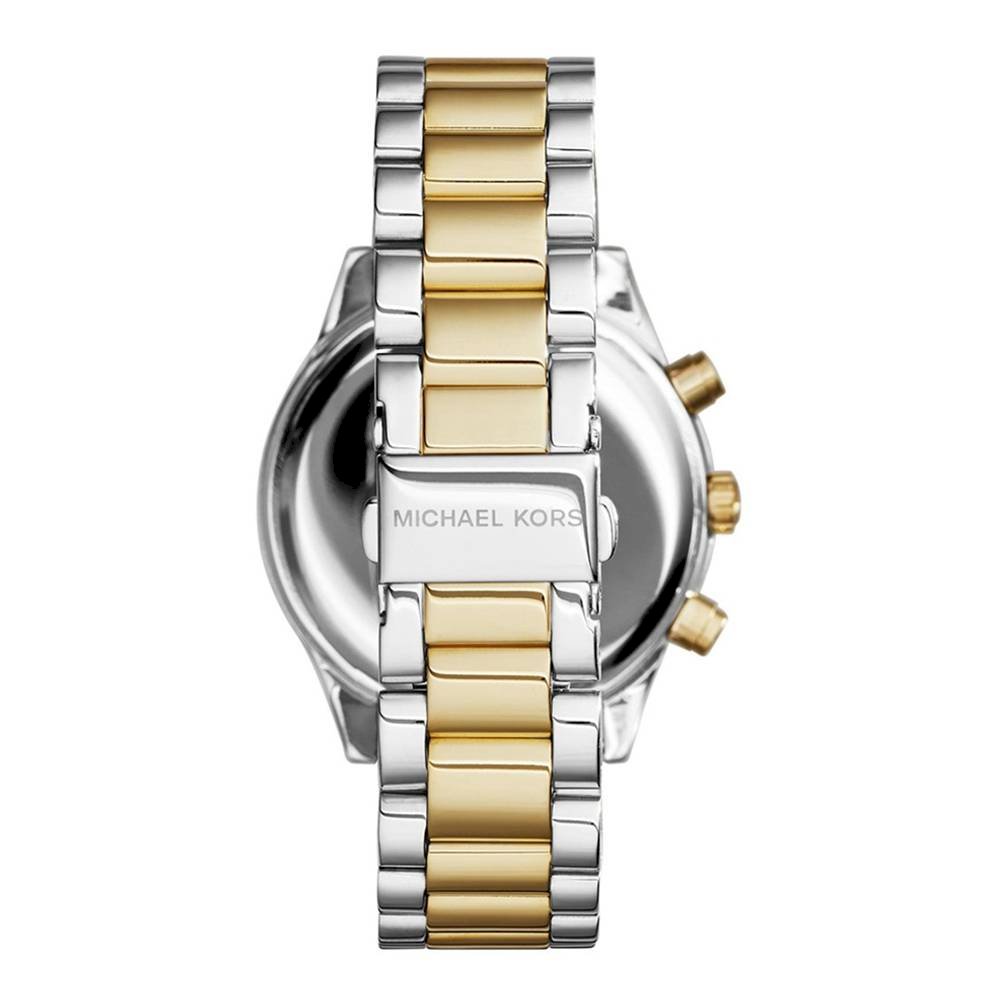  Shop Authentic Michael Kors Brinkley Chronograph Silver Dial Two Tone Steel Strap Watch for Women - MK6188 - Luxxuri