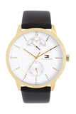  Shop Authentic Tommy Hilfiger Hunter White Dial Black Leather Strap Watch for Men - 1791606 - Luxxuri