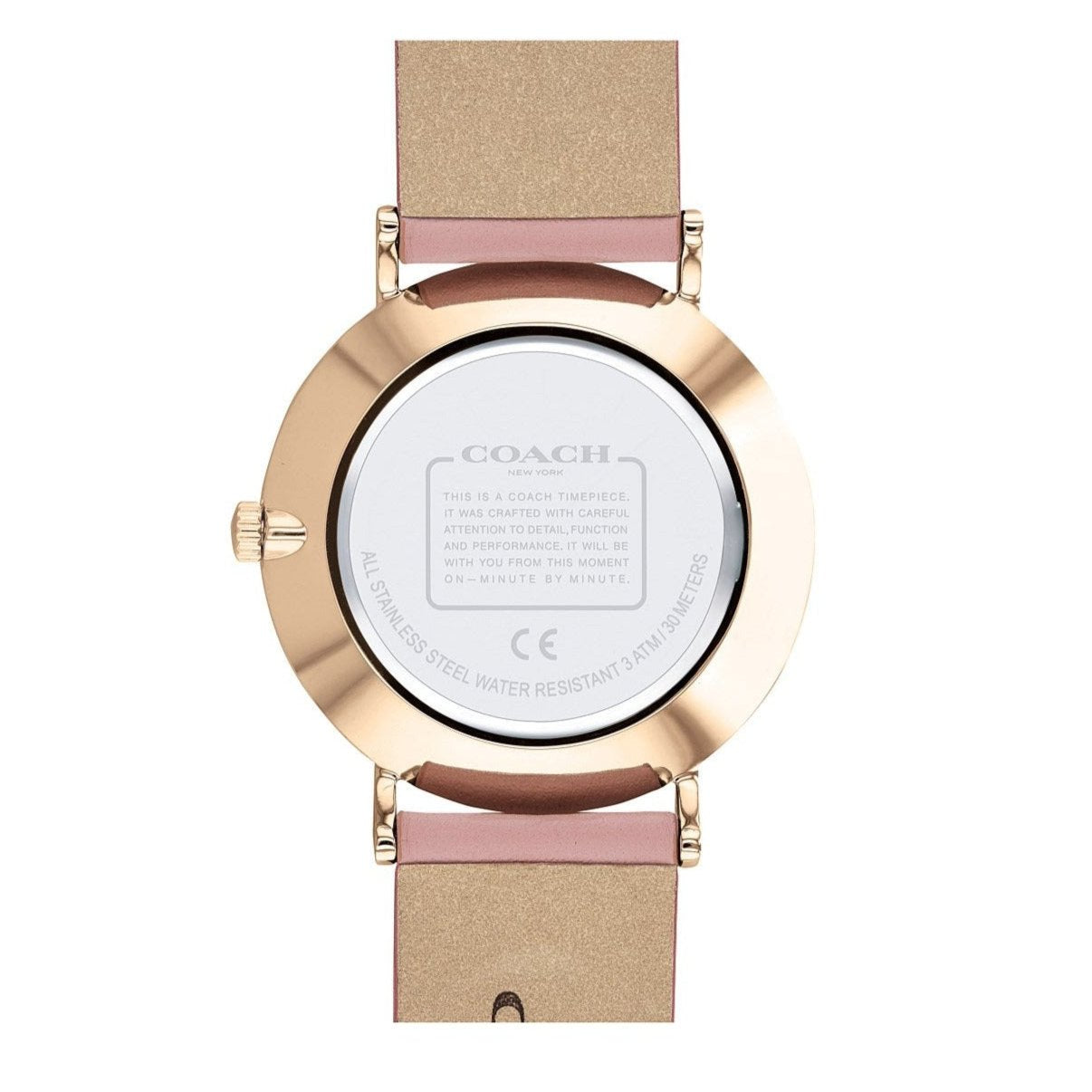 Coach Perry Silver Dial Pink Leather Strap Watch For Women - 14503325