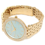  Shop Authentic Michael Kors Darci Analog Mother of Pearl Green Dial Gold Steel Strap Watch For Women - MK3498 - Luxxuri