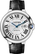  Shop Authentic Cartier Ballon Bleu de Cartier Silver Dial Black Leather Strap Watch for Men - WSBB0026 - Luxxuri