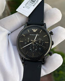  Shop Authentic Emporio Armani Dress Chronograph Black Dial Black Leather Strap Watch For Men - AR1918 - Luxxuri