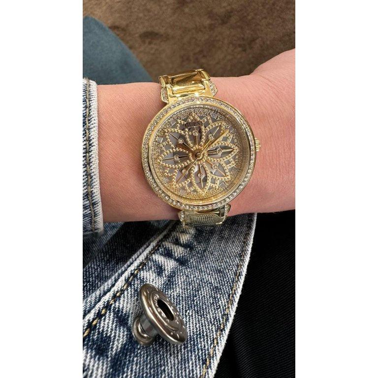  Shop Authentic Guess Lily Quartz Gold Dial Gold Steel Strap Watch For Women - GW0528L2 - Luxxuri