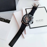  Shop Authentic Gucci Dive Feline Black Dial Black Rubber Strap Watch For Men - YA136320 - Luxxuri