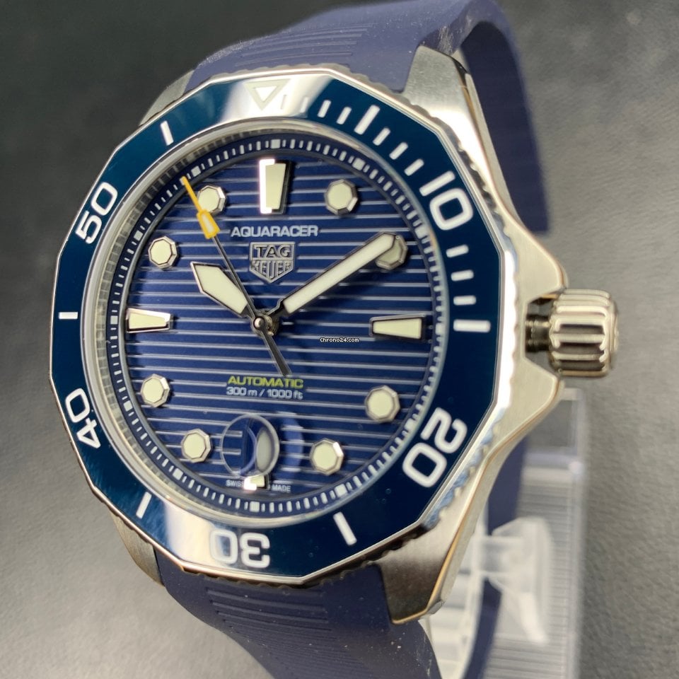  Shop Authentic Tag Heuer Aquaracer Professional 300 Automatic Blue Dial Blue Rubber Strap Watch for Men - WBP201B.FT6198 - Luxxuri