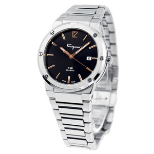  Shop Authentic Salvatore Ferragamo F-80 Classic Black Dial Silver Steel Strap Watch for Men - SFDT02423 - Luxxuri
