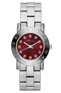 Marc Jacobs Amy Red Dial Silver Steel Strap Watch for Women - MBM3335