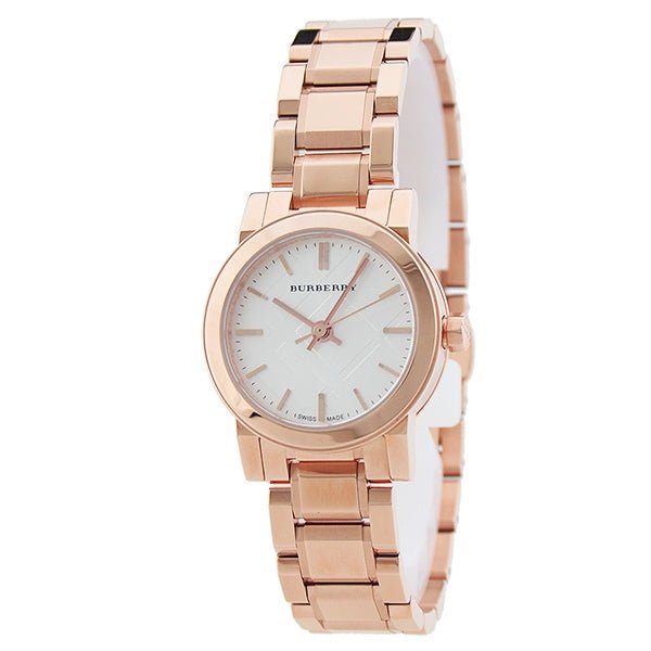  Shop Authentic Burberry The City White Dial Rose Gold Steel Strap Watch for Women - BU9204 - Luxxuri
