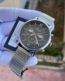  Shop Authentic Tommy Hilfiger Evan Grey Dial Silver Mesh Bracelet Watch for Men - 1710396 - Luxxuri