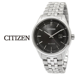  Shop Authentic Citizen Eco Drive Black Dial Silver Steel Strap Watch For Men - BM7250-56E - Luxxuri