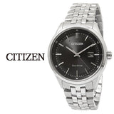  Shop Authentic Citizen Eco Drive Black Dial Silver Steel Strap Watch For Men - BM7250-56E - Luxxuri