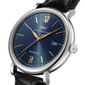  Shop Authentic IWC Portofino Automatic Blue Dial Black Leather Strap Watch for Men - IW356523 - Luxxuri