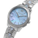  Shop Authentic Michael Kors Runway Mercer Quartz Mother of Pearl Blue Dial Silver Steel Strap Watch For Women - MK6857 - Luxxuri