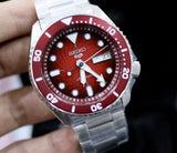  Shop Authentic Seiko 5 Sports Mechanical Limited Edition Red Dial Silver Steel Strap Watch For Men - SRPK63K1 - Luxxuri