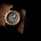  Shop Authentic Fossil Modern Machine Automatic Skeleton Dial Black Leather Strap Watch for Men - ME3082 - Luxxuri