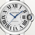 Shop Authentic Cartier Ballon Bleu De Cartier Silver Dial Black Leather Strap Watch for Women - WSBB0028 - Luxxuri