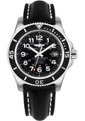  Shop Authentic Breitling Superocean II 42mm Black Leather Strap Mens Watch - A17365C9 - Luxxuri