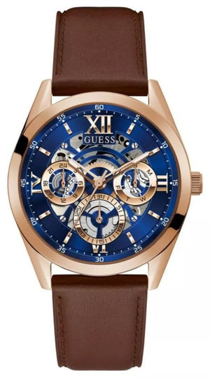  Shop Authentic Guess Tailor Analog Blue Dial Brown Leather Strap Watch for Men - GW0389G3 - Luxxuri