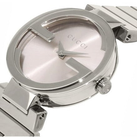  Shop Authentic Gucci G Interlocking Silver Dial Silver Steel Strap Watch For Women - YA133503 - Luxxuri
