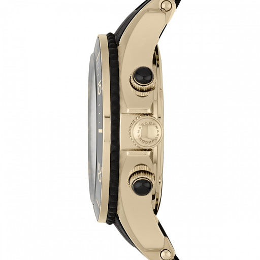 Marc Jacobs Rock Chronograph Black Dial Black Silicone Strap Watch for Women - MBM2598