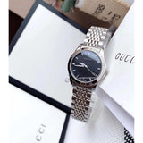  Shop Authentic Gucci G Timeless Black Dial Silver Steel Strap Watch For Women - YA126502 - Luxxuri