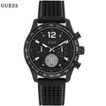  Shop Authentic Guess Fleet Chronograph Black Dial Black Rubber Strap Watch for Men - W0971G1 - Luxxuri