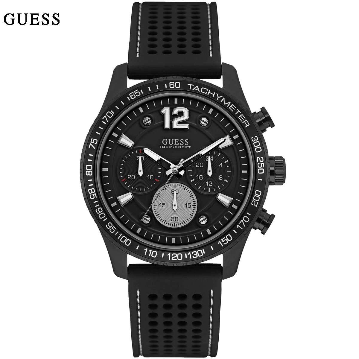  Shop Authentic Guess Fleet Chronograph Black Dial Black Rubber Strap Watch for Men - W0971G1 - Luxxuri