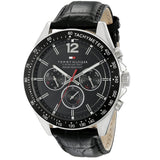  Shop Authentic Tommy Hilfiger Luke Quartz Black Dial Black Leather Strap Watch for Men - 1791117 - Luxxuri