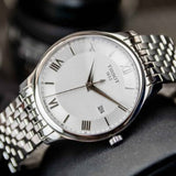  Shop Authentic Tissot T Classic Tradition Silver Dial Silver Steel Strap Watch For Men - T063.610.11.038.00 - Luxxuri