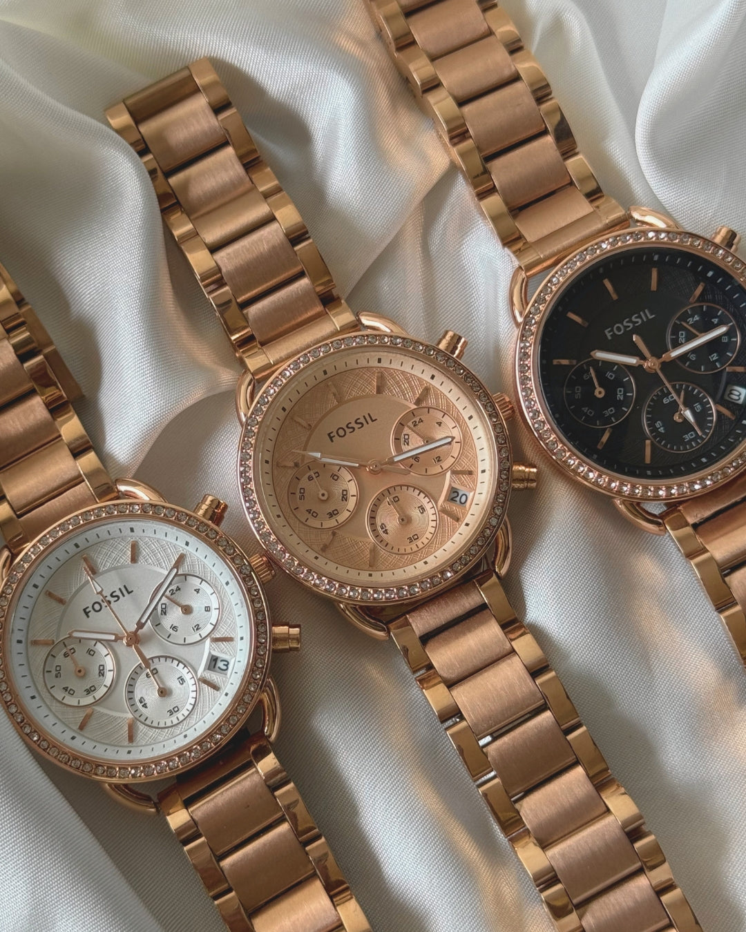  Shop Authentic Fossil Neutra Chronograph Mother of Pearl Brown Dial Rose Gold Steel Strap Watch for Women - ES5218 - Luxxuri