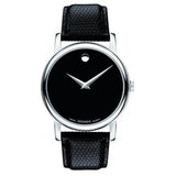  Shop Authentic Movado Museum Black Dial Black Leather Strap Watch For Women - 2100004 - Luxxuri