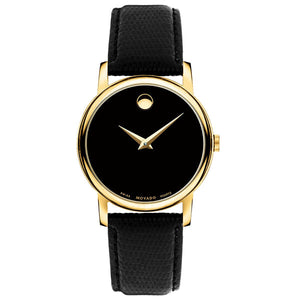  Shop Authentic Movado Museum Black Dial Black Leather Strap Watch For Men - 2100005 - Luxxuri