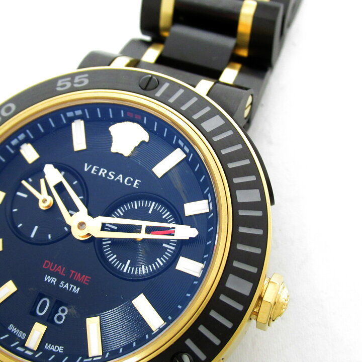  Shop Authentic Versace V Extreme Pro Two Tone Dial Stainless Steel Strap Watch for Men - VCN040017 - Luxxuri