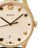  Shop Authentic Gucci G-Timeless Mother of Pearl Dial Black Leather Strap Watch For Women - YA1264044 - Luxxuri