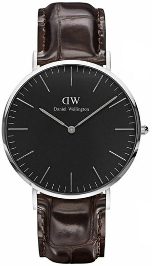  Shop Authentic Daniel Wellington Classic York Black Dial Brown Leather Strap Watch For Men - DW00100134 - Luxxuri