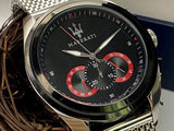  Shop Authentic Maserati Traguardo Black Dial Silver Mesh Bracelet Watch For Men - R8873612005 - Luxxuri
