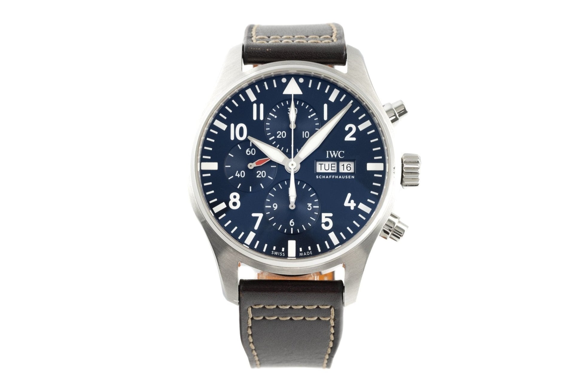  Shop Authentic IWC Pilot’s Watch Chronograph Edition “Le Petit Prince” Blue Dial Brown Leather Strap Watch for Men - IW377714 - Luxxuri