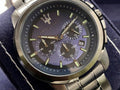  Shop Authentic Maserati Successo Chronograph Blue Dial Black Steel Strap Watch For Men - R8873621005 - Luxxuri