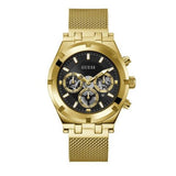  Shop Authentic Guess Continental Chronograph Black Dial Gold Mesh Strap Watch For Men - GW0582G2 - Luxxuri