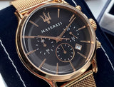  Shop Authentic Maserati Epoca Black Dial Gold Mesh Bracelet Watch For Men - R8873618005 - Luxxuri