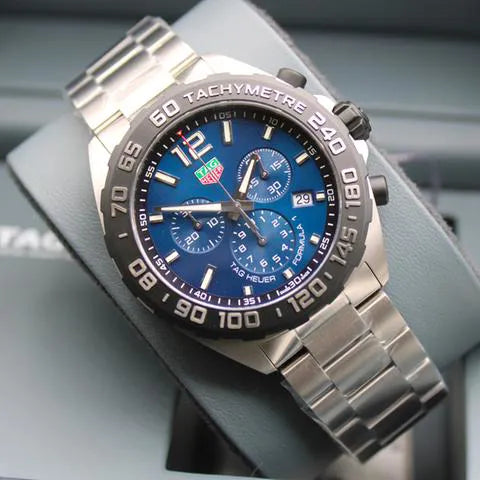Tag Heuer Formula 1 Chronograph Blue Dial Silver Steel Strap Watch for Men - CAZ101AV.BA0842