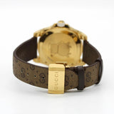  Shop Authentic Gucci Dive Doraemon Brown Dial Brown Leather Strap Watch For Men - YA136334 - Luxxuri