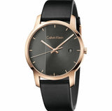  Shop Authentic Calvin Klein City Quartz Grey Dial Black Leather Strap Watch for Men - K2G2G6C3 - Luxxuri